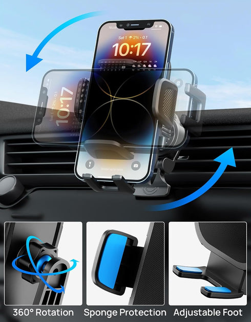 JOYTUTUS 2 in 1 Car Vent Phone Mount, Never Blocking Air Vent with Extension Clip, Adjustable Cell Phone Holder for iPhone and Samsung......