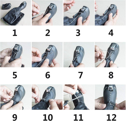 JIECHEN Auto Car Leather Gear Shift Knob Cover for Golf Jetta Passat Tiguan Atlas Beetle GLI Eos CC Golf TDI E-Golf Golf Sportwagen Jetta Hybrid G...