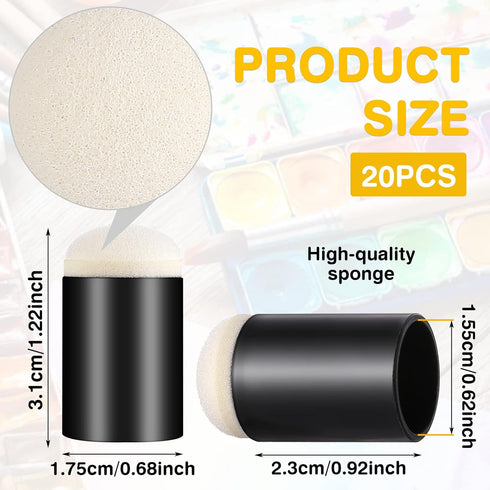 Prasacco 20 Pieces Finger Sponge Daubers, Finger Painting Sponge Craft Drawing Sponge for Arts Craft Painting Sponges for Painting Sponge Dauber f...