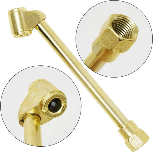 4-Pack Dual Head Air Chuck Set, 2 Way Connection Air Chuck Set, Aulufft 2-In-1 Heavy Duty 1/4''FNPT Dual Head Tire Chuck and 1/4 Inch Closed Ball ...