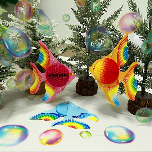 Cheerland Under The Sea Party Decorations Tropical Fish Bubble Garland Mermaid Birthday Supplies Baby Shark Theme Party Ocean Backdrop Sea Creatur...