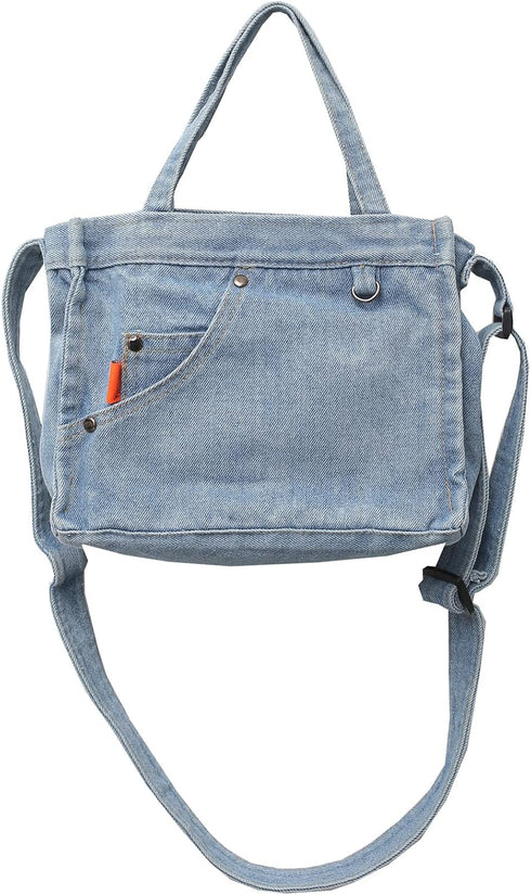Small Crossbody Purse Denim Tote Bag Women Hobo Bag Stylish Handbag Fashion shoulder Bag...
