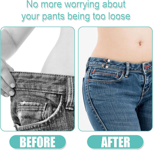 4pcs Pants Waist Tighteners, No Sewing Removable Jeans Button Tightener Waist Button Pin Required Jean Button Tightener Waist Button Tightener for...