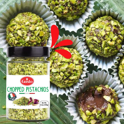 Pistachios Chopped, 3.5 oz (100 g), Sicilian Raw Pistachio Crumbles, Bronte, Sicily, Italy Pistachio pieces baking, cooking, ice cream topping, pi...