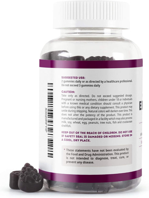 Kate Naturals Elderberry Gummies with Vitamin C and Zinc for Adults & Kids. Tasty Sambucus Elderberry Gummies for Immune Support (90 Gummies, 45 D...