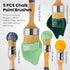 YiBaiBrush-Chalk Paint Brush, Wax Paint Brush Set of 5, Wax Brushes and Chalk Paint for furniture DIY Art Crafts, Natural Bristle Round Oval Chalk...