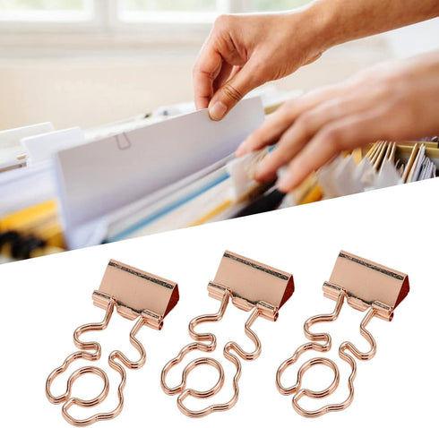 Mini Clips,100Pcs Flower Shape Clips Metal Paperclips Long Tail Clips Small Swallowtail Clip for Office School Home Document Sorting(Rose Gold)...