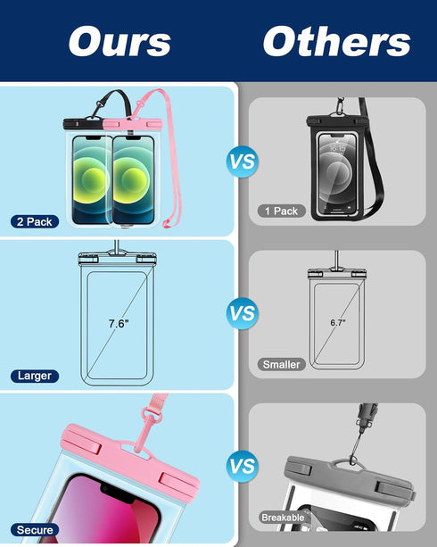 2024 Waterproof Phone Pouch: 2 Pack Cruise Ship Essentials Must Haves Dry Bag for Vacation Beach Travel Kayak Accessories, Water Proof Phone Case ...