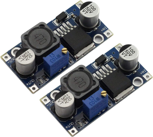 Maxmoral 2pcs DC-DC Buck Converter Power Module 3A Adjustable Step-Down LM2596 Voltage Regulator 24V to 12V 5V 3V...