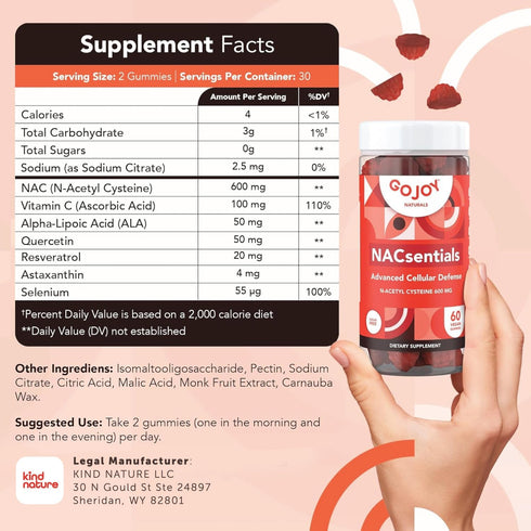 7-in-1 Vegan NAC 600mg Gummies - Sugar Free N Acetyl Cysteine 600mg NAC Supplement - Powerful Antioxidant Supplement with Vitamin C, ALA, Resverat...