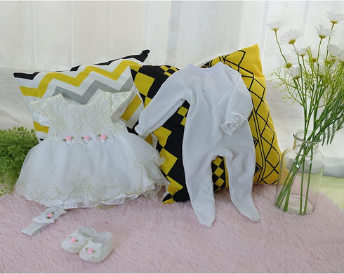 MAIHAO Reborn Baby Dolls Clothes for 17-22 Inch Newborn Baby Doll Girl, Baby Doll Clothes Outfit Accessories fit 17-22 Inch Baby Doll Girl (White ...