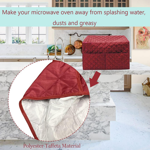 Convection Toaster Oven Cover - Smart Microwave Oven Protector Waterproof Dustproof and Stain Resistant,Outdoor Kitchen Accessories(Red)...
