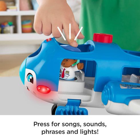 Fisher-Price Little People Musical Toddler Toy Travel Together Airplane with Lights Sounds & 2 Figures for Ages 1+ Years...