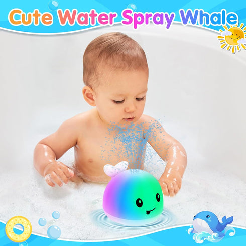 Baby Whale Bath Toys Infant, Bath Toys for Kids Ages 1-3 2-4 4-8, Light Up Whale Bath Toy Sprinkler 6-12 18-24 Months, Whale Spray Water Bath Toy ...