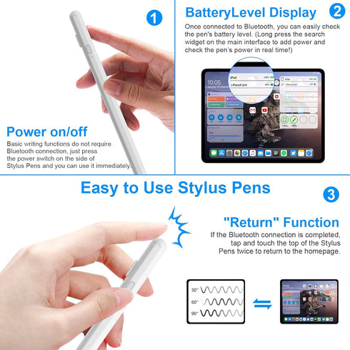 Stylus Pen for iPad - 13 Min Fast Charging Apple iPad Pencil with Bluetooth, Magnetic, Palm Rejection, Tilt Sensitivity for iPad 6-10 Generation, ...