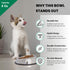 ICONIC PET 8 oz/ 1 Cup Heavy Weight Stainless Steel Elevated High Back Pet Food/Water Bowl with Removable Anti Skid Rubber Ring - Dog/Cat Feeding ...