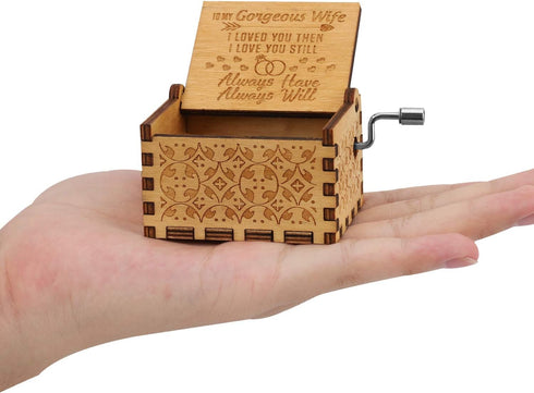 You are My Sunshine Wood Music Boxes,Laser Engraved Vintage Wooden Sunshine Musical Box Gifts for Girlfriend,Boyfriend,Family Friends,On Birthday,...