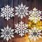 6pcs Large White Snowflakes Ornaments 12” Big Plastic Glitter Snowflake for Winter Indoor Outdoor Christmas Tree Window Room Decorations Giant Cra...