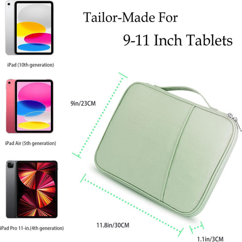 9-11 Inch Tablet Sleeve Case, iPad Carrying Case for iPad Pro 11 (2018-2022), iPad 10.9 (10th Gen), iPad Air (5/4th Gen), Galaxy Tab A8/A7/S8/S7 (...