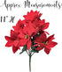 BANBERRY DESIGNS Poinsettia Picks - Set of Poinsettias Stems - 7 Red Christmas Flowers Each - 11" H - Poinsettia Flower Bunch for Decorations - Ho...