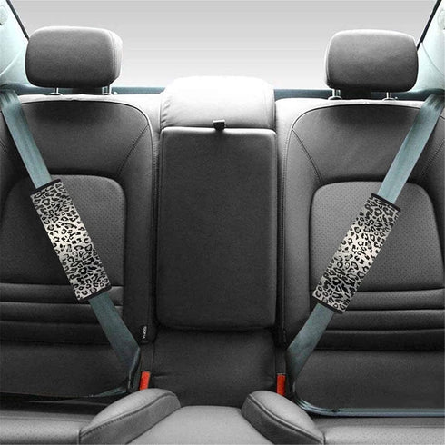 Dreaweet Grey Leopard Print Seat Belt Pads Cover for Adults Kids, Stylish Car Seatbelt Cover 2 pcs, Universal Soft and Safe...