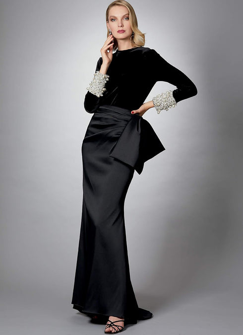 Vogue V1605A5 Women's Close-Fitting Blouse and Wrap Skirt Sewing Patterns, Sizes 6-14...