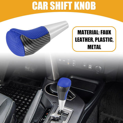 Gear Shift Knob - Car Inner Gear Shifter Knob - for Toyota Tundra 2007-2021 Faux Leather Plastic Blue - 1 Pc...