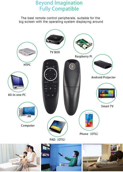 G10s Pro Voice Air Fly Mouse with Backlight, 2.4G Wireless 6 Axis Gyroscope Air Mouse Remote Control, IR Learning Controller for Android TV Box T9...