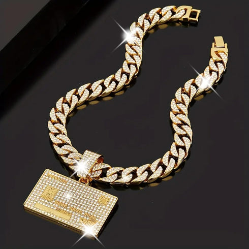 Cuban Link Chain for Men, Miami Mens Chain Silver Gold Plated Bling Necklace Diamond Chain for Men Iced Out Chain Hip Hop Jewelry...