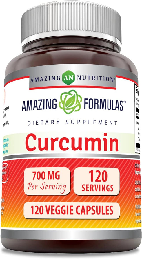 Amazing Formulas Curcumin Supplement | 700 Mg | 120 Veggie Capsules | Turmeric Root Extract | Non-GMO | Gluten Free | Made in USA...