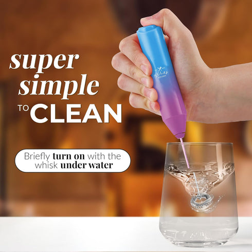 Zulay Kitchen Powerful Milk Frother Wand - Mini Milk Frother Handheld Stainless Steel - Battery Operated Drink Mixer for Coffee, Lattes, Cappuccin...