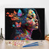 DIY Paint by Number Girl, Abstract Portrait Paint by Numbers for Adults, Colorful Girl Adult Paint by Numbers on Canvas Wall Art, Butterfly Girl P...