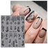 JMEOWIO 3D Embossed Black White Flower Nail Art Stickers Decals Self-Adhesive Pegatinas Uñas 5D Leaves Lace Nail Supplies Nail Art Design Decorati...