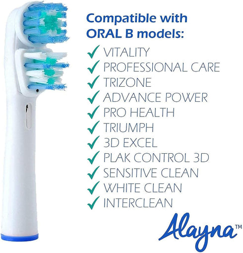 Replacement Brush Heads Compatible with OralB Braun- Best Double Clean, Pack of 16 Electric Toothbrush Replacement Heads- for Oral B Pro, 1000, 80...