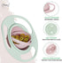 2-in-1 Gyro Bowl Set: Peach & Light Green - Baby Magic Bowl with 360° Rotations for Toddlers (1-3 Years) - Spill-Resistant Design, Includes Lid fo...