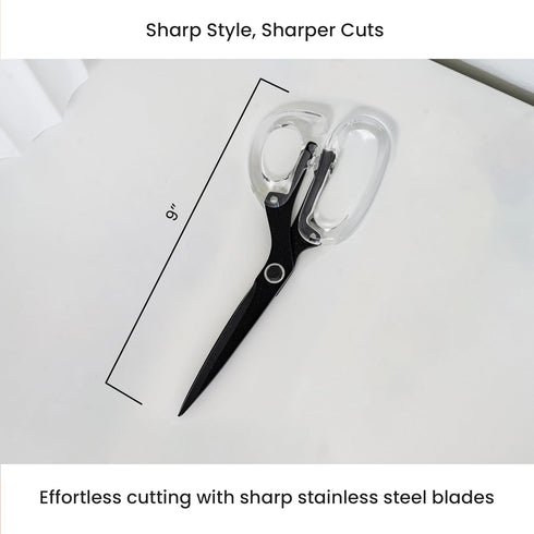 OfficeGoods 9” Stainless Steel Acrylic Scissors for Office and Home - Aesthetic and Sharp All Purpose Scissors, Perfect for Sewing, Arts and Craft...