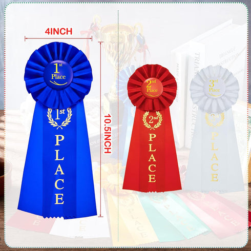 MTLEE Award Ribbons Set 1st Place Rosette Ribbon Prize Ribbon Winner Grand First Second Third Place Victory Ribbons Deluxe Recognition for Classro...