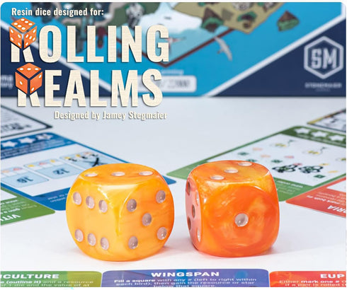Gate Keeper Games Rolling Realms Premium Dice Set - Pair of 35mm Epic Dice, Gate Keeper Games, Jumbo Resin d6s for Use with Stonemaier Games' Roll...