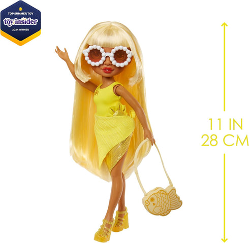 Rainbow High Swim & Style Sunny - Yellow 11" Blonde Fashion Doll with Shimmery Wrap to Style 10+ Ways, Swimsuit, Sandals, Fun Play Accessories, Gr...