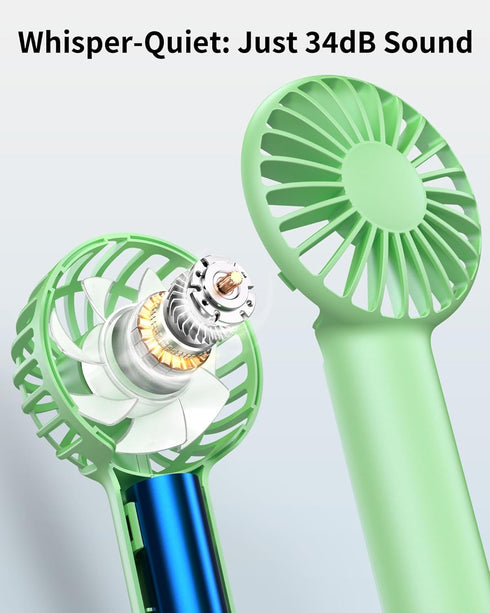 Mini Fan, Mini Handheld Fan, Small Cute Design Portable Fan with 3 Powerful Wind Speed, Battery Operated, USB Rechargeable, 9 Hours Long Working T...