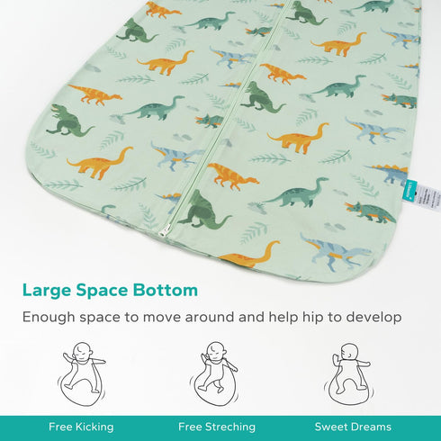 Rayon Made from Bamboo Sleep Sack, 0.5 TOG Wearable Blanket Baby, Sleep Sack 12-18 Months for Spring and Summer, Dinosaur...