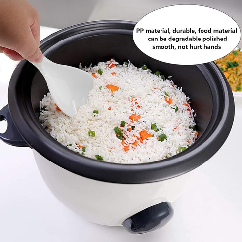 2PCS Plastic Rice Paddle Spoon Rice Scoop, Non-Stick Rice Spatula Rice Cooker Spoon Rice Serving Spoon 7.87 Inch (White B)...