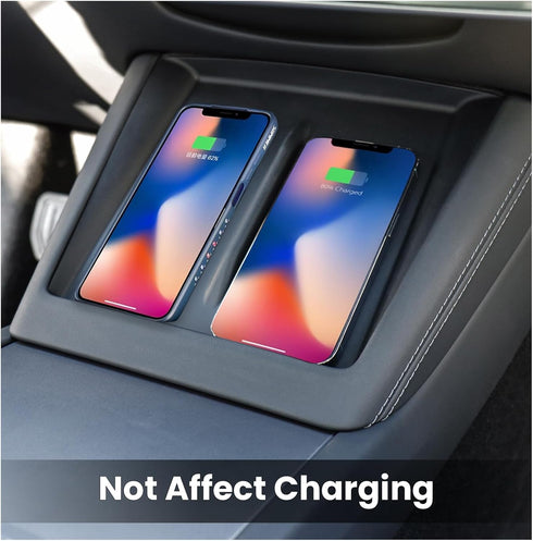 Carwiner Center Console Wireless Charger Silicone Mat for 2024 Tesla Model 3 Highland Interior Accessories (Black)......