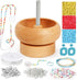 Tilhumt Bead Spinner for Jewelry Making, Effortless Rotating Wooden Bracelet Spinner with 50 Letter Beads, 3000 Seed Beads, 2 Big Eye Beading Need...