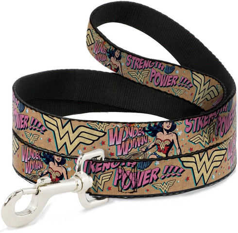 Dog Leash Wonder Woman Strength Power 4 Feet Long 1.0 Inch Wide...