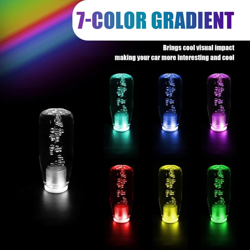 1 Pack Car Shift Knob, LED Luminous Crystal Gear Shifter with Colorful Lights, Automobile Interior Supplies, Universal for Most Cars, Trucks and V...