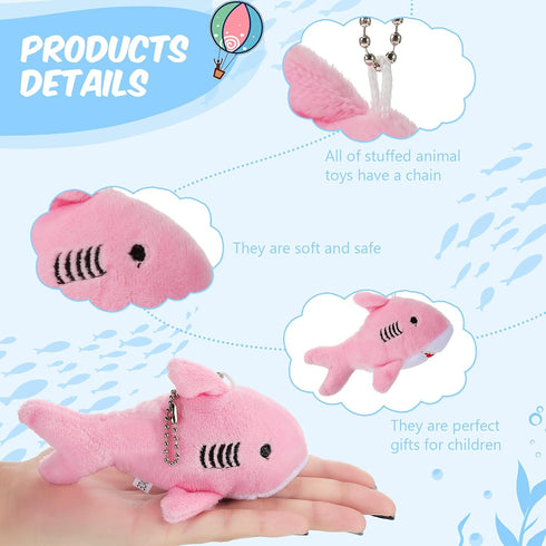 Mini Stuffed Animal Soft Shark Plush Toys Shark bulk Party Favors Shark Party Tiny Ocean Animal Toys for Baby Kids Stuffs, 4.7 Inch?multicolor?...