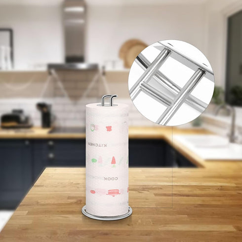 NearMoon Paper Towel Holder Countertop, Sturdy Kitchen Paper Towel Stand Dispenser-All Metal, Standard or Jumbo-Sized for Kitchen Countertop, Farm...