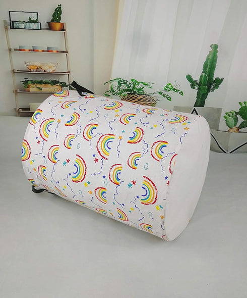 19.7 Inches Large Laundry Basket Waterproof Round Cotton Linen Collapsible Storage bin with Handles for Hamper Kids Room,Toy Storage (Rainbow)...