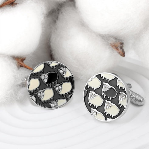 Black Sheep Cufflinks for Men with Crystal in Gift Box....